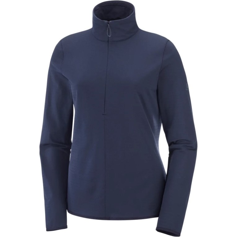 Navy Salomon Essential Lightwarm Half Zip Women's Jackets | PH 97256W